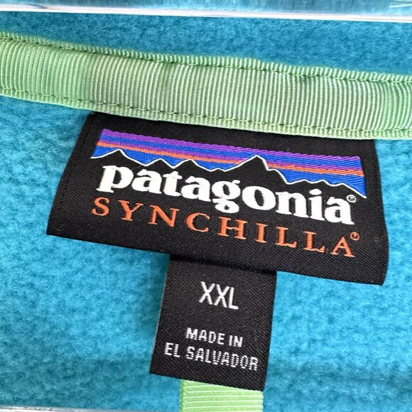 Patagonia Synchilla Snap Fleece Pullover Mens Size XXL 2XL Blue Colorblock - Picture 3 of 5